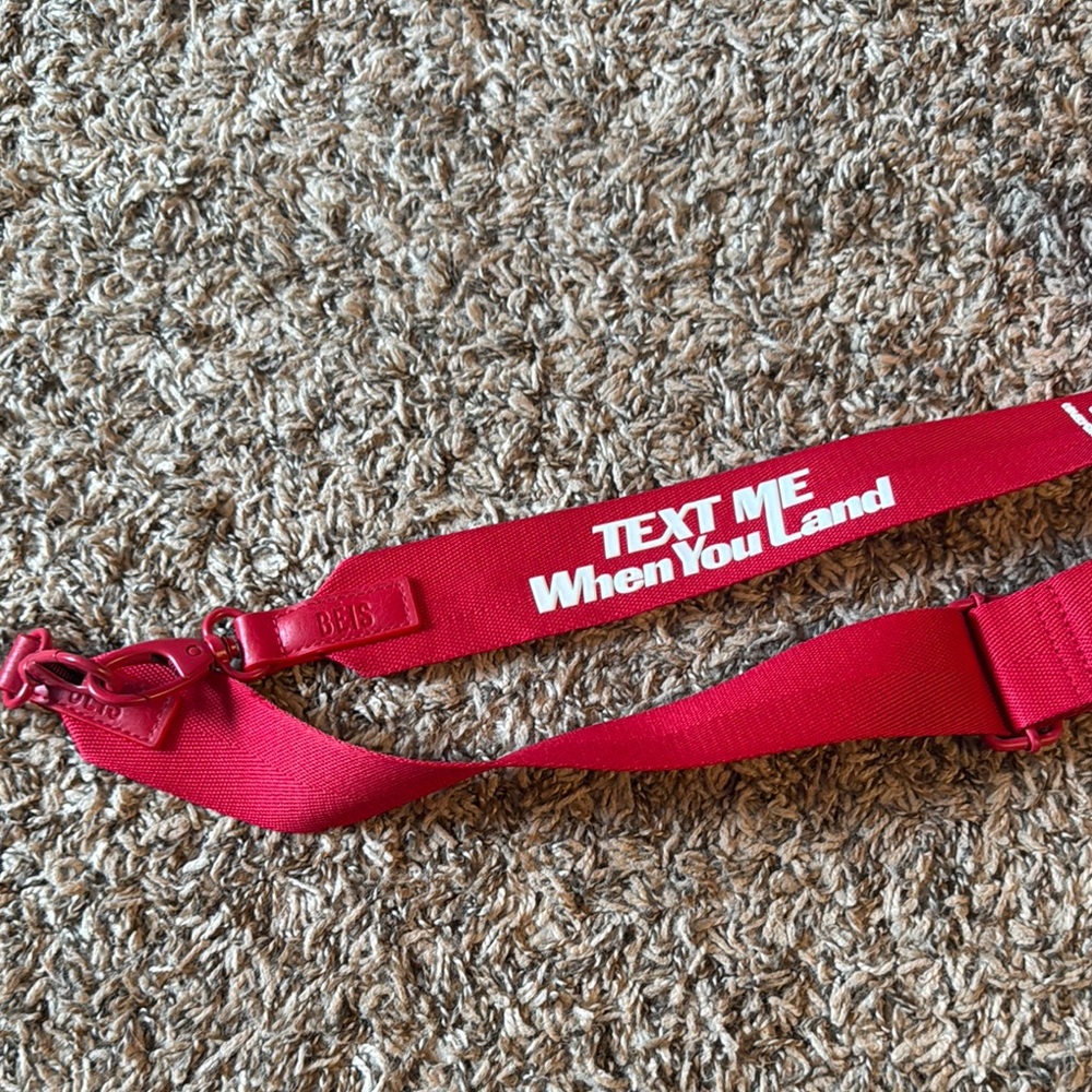 Red Text Me When You Land Strap
